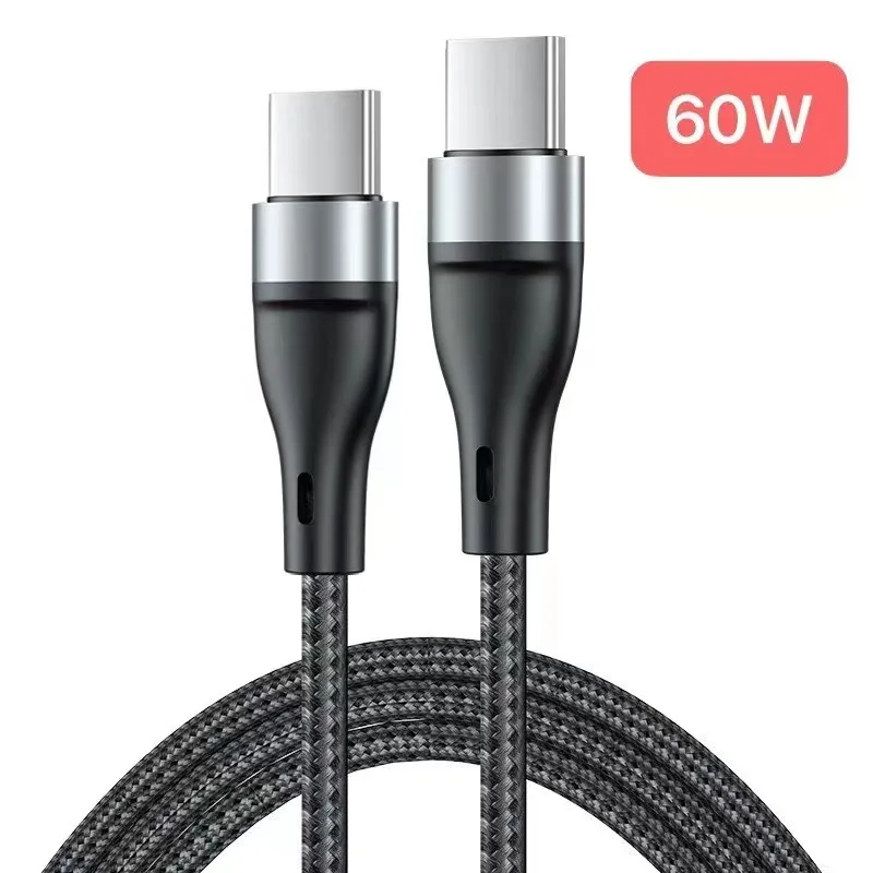 

dropshipping Cheap price and Premium 1M 3.3FT 60W 3A PD Fast Charging USB Type C To USB Type C Cable For iPad Phone Tablet