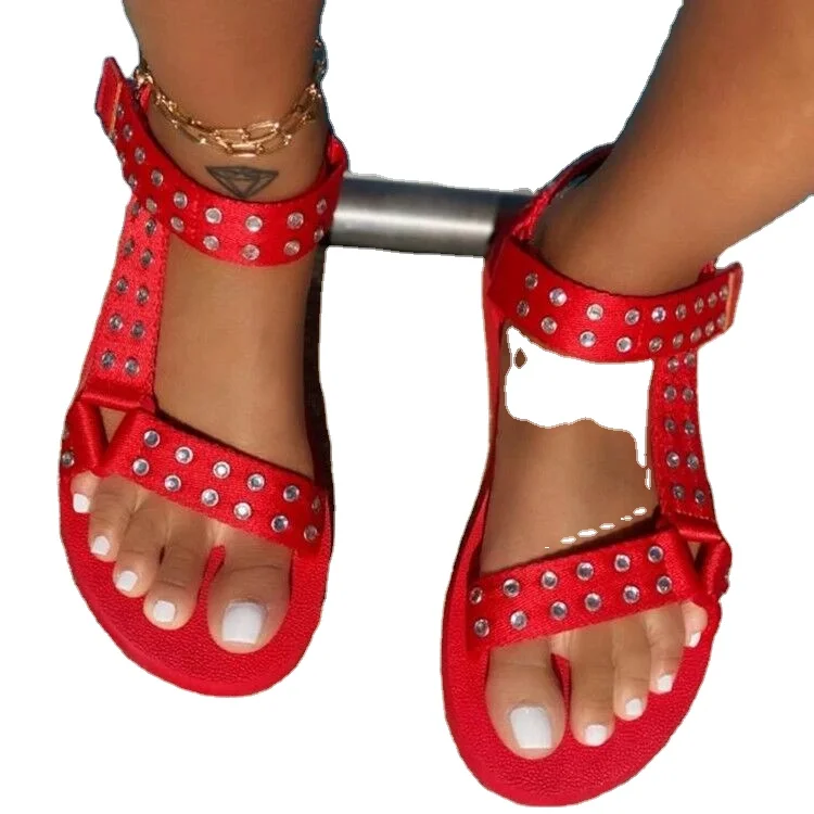 

New Style Double strap Flat Summer Women's Sandals Beach Comfortable sandles for ladies