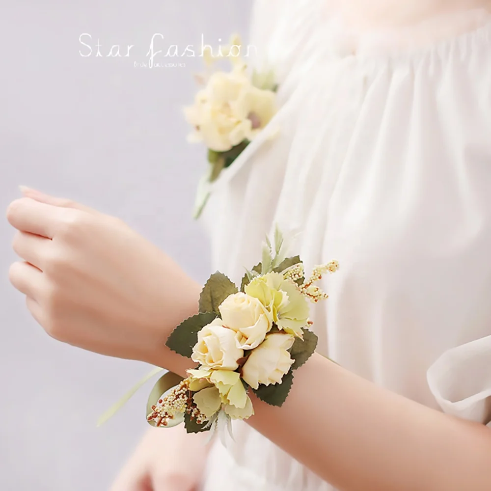flower wrist band for wedding