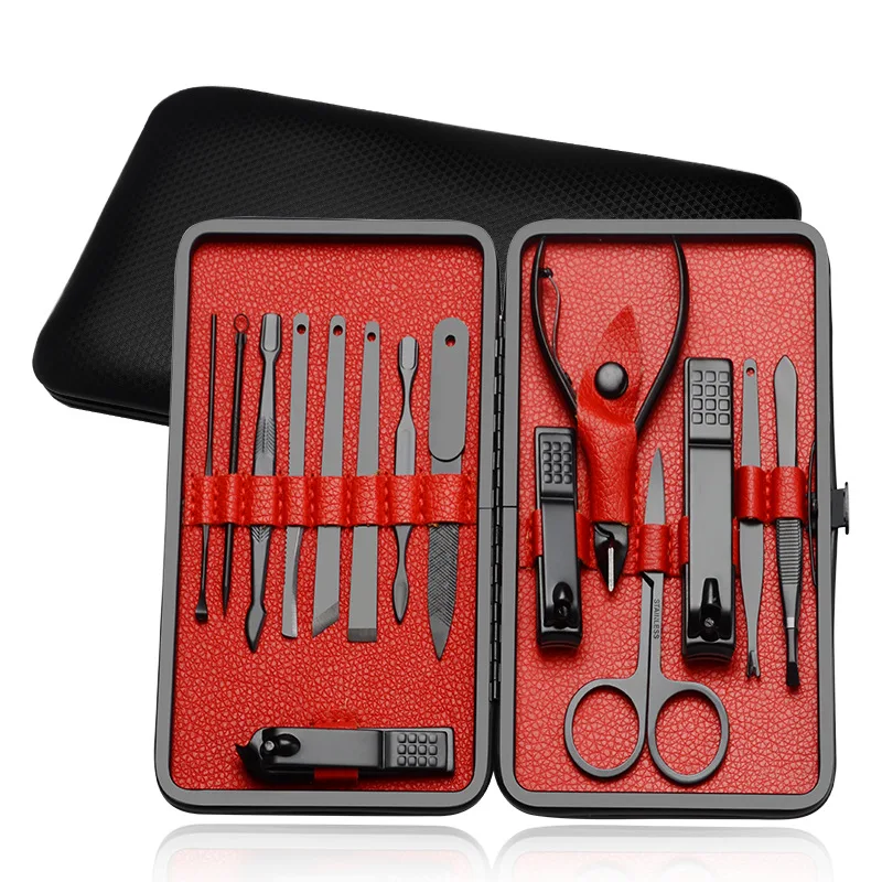 

15Pcs Manicure Sets Professional Pedicure Tools Stainless Steel Nail Clipper Nail Care Tool kit Manicure Pedicure Set For Woman