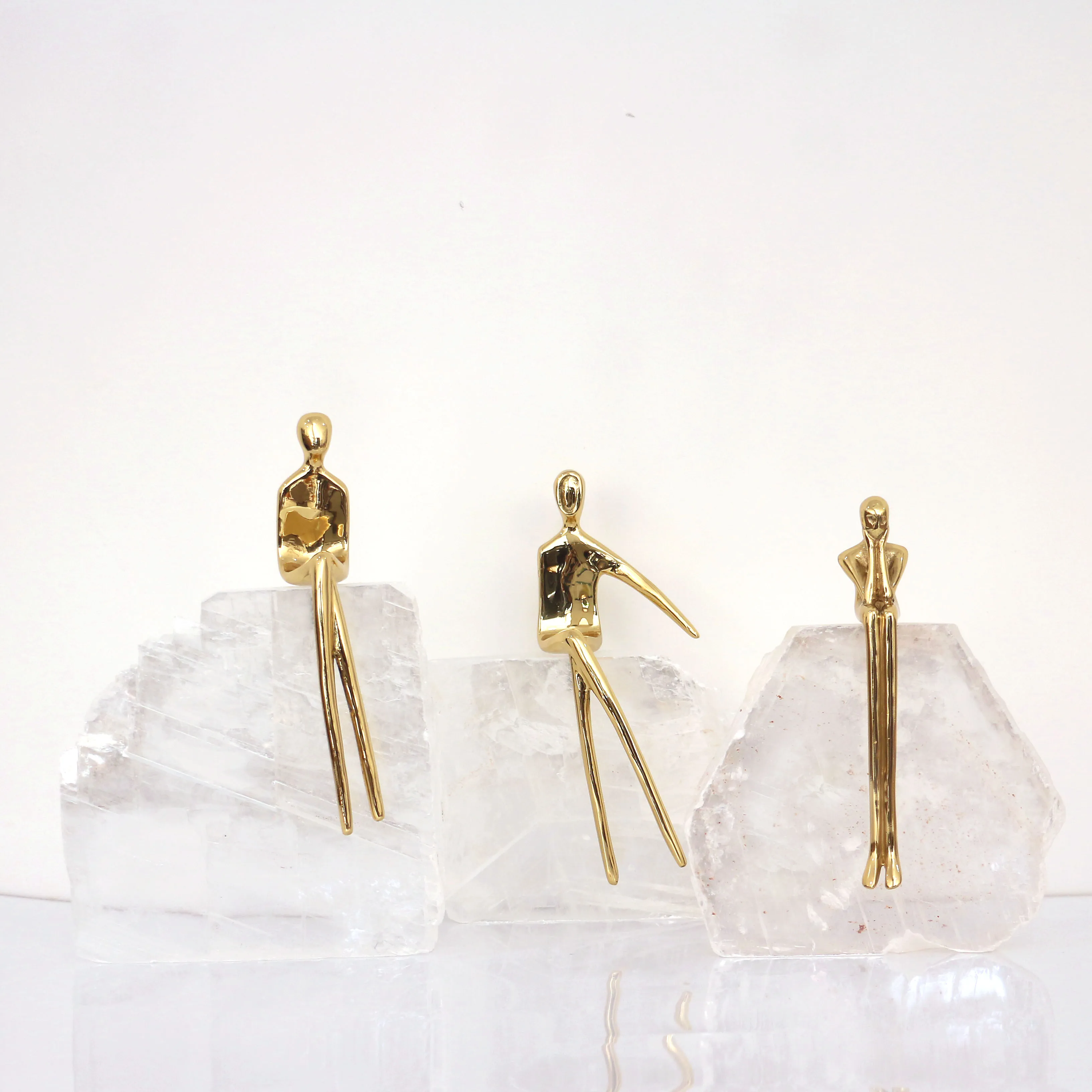 

Modern crystal plaster stone copper ornaments living room study home decoration