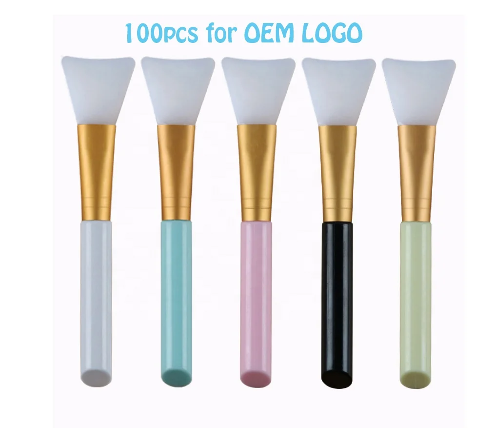 

HEYAMO Silicona Cepillo Amazon Hot Logo Maquillaje Makeup Silicone Small Mask Brush Free Sample Custom Mini Spatula Cosmetic, Black, white, blue, yellow, pink