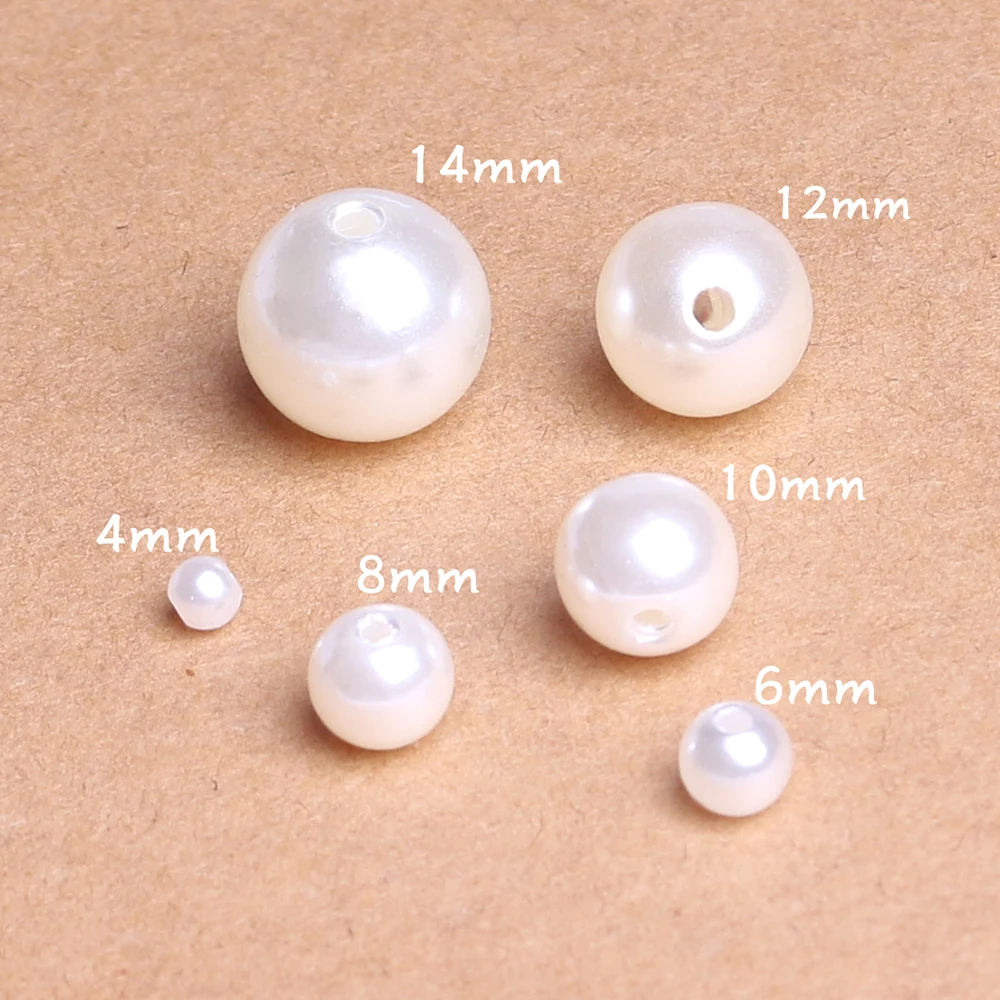 High quality acrylic pearl 4mm/6mm/8mm/10mm/12mm/14mm beads for jewelry making necklace bracelet earring DIY accessories