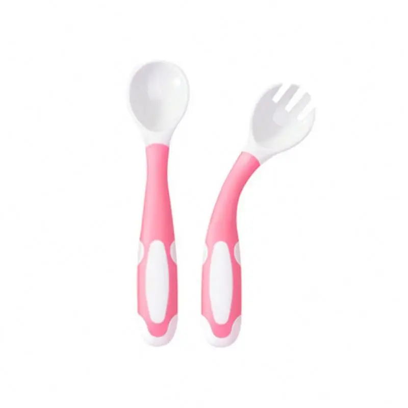 

BPA FREE 2021 New Design To Prevent Suffocation Baby Spoon And Fork Learning Silicon, Customized