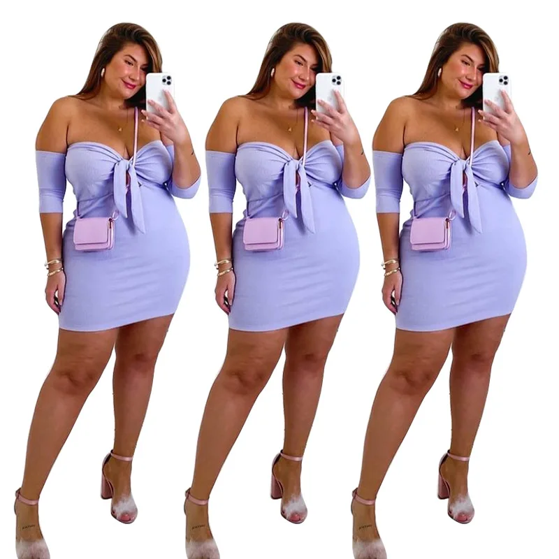 

wholesale plus size womens boutique clothing tube tops one shoulder bandage women prinsses dress elegant dress vintage women's, Light blue