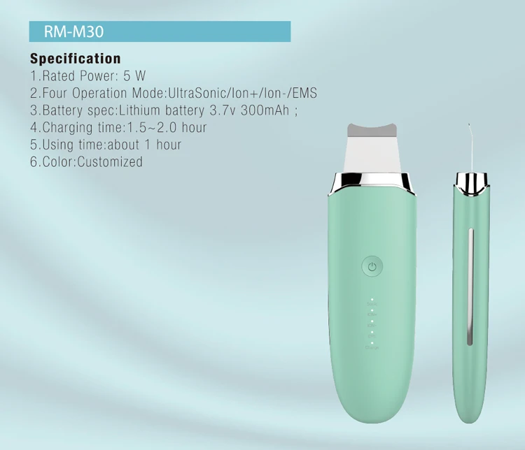 Facial lifting ion ems ultrasound skin scrubber skin clean beauty device