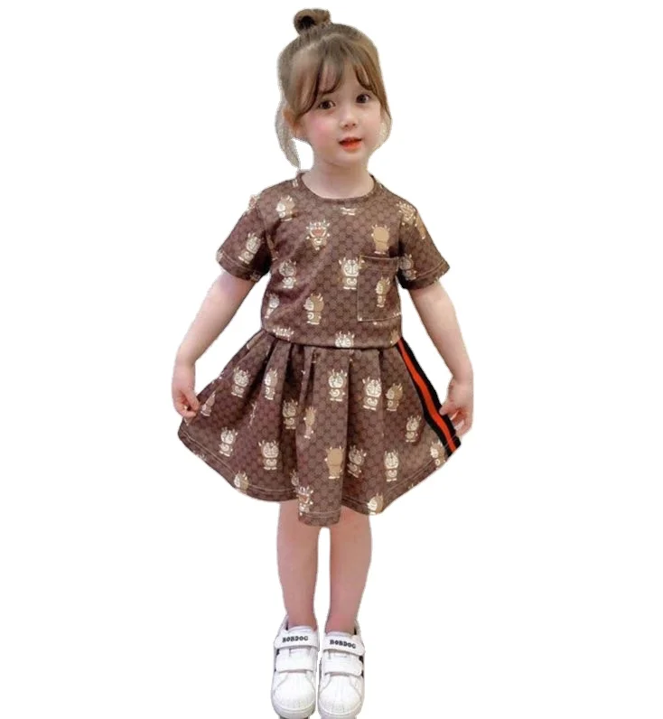 

Childrens Clothing Girls Clothing Sets Princess flower girl dresses baby kids cotton girls tops t-shirt skirts 2in sets sweatshi
