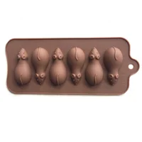 

6 cavity mouse shape silicone chocolate mould silicone ice tray