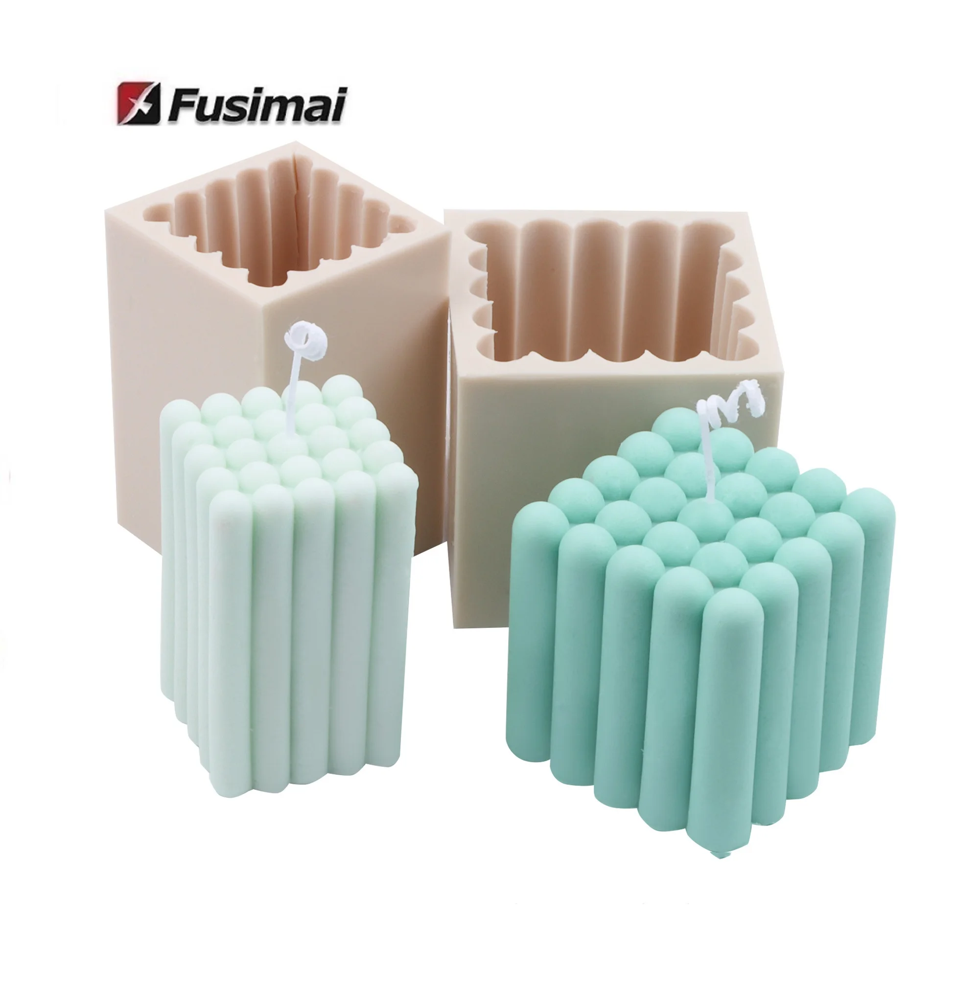 

Fusimai Cube Magic Ball Rubik's Cube Cube Scented Moulds New Square Cylindrical Finger Silicone Candle Molds, Customized color