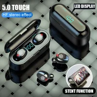 

F9 TWS Wireless Bluetooth 5.0 Earphones Battery LED Display With 2000mAh Power Bank Touch Control IPX7 Waterproof In-Ear Headset