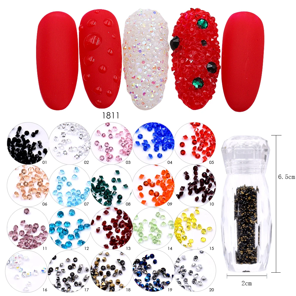 

2021 Nail Art Micro Pixie Crystals Rhinestone Acrylic Bottle For Nail Art Decoration