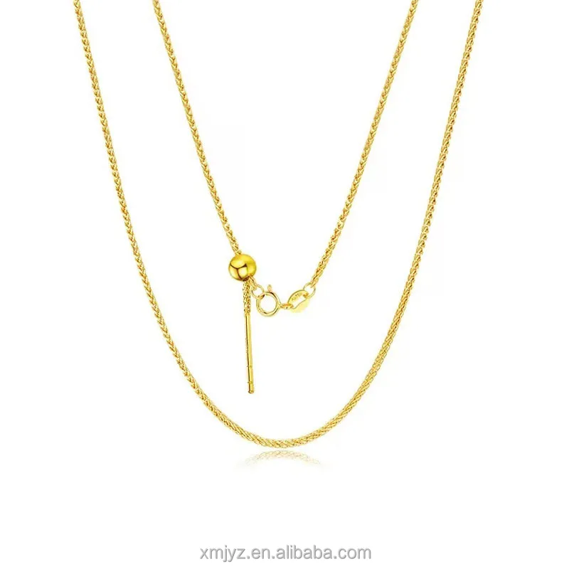 

Certified Yunding Jewelry 18K Gold Chopin Pin Necklace Au750 Plain Chain Women's Diy Jewelry Jewelry Wholesale