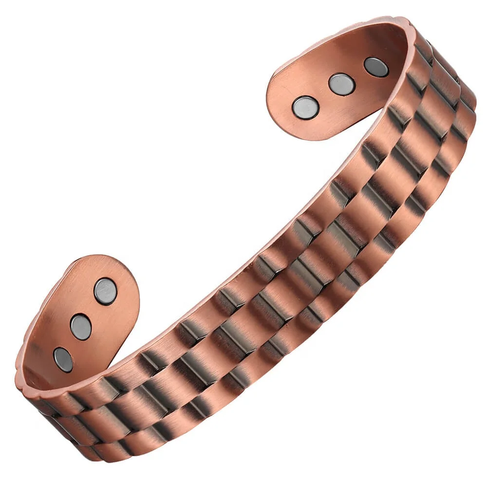 BioMagnetic Jewelry Wide Solid Copper Pain Relief Magnetic Men Cuff Bracelet Jewelry