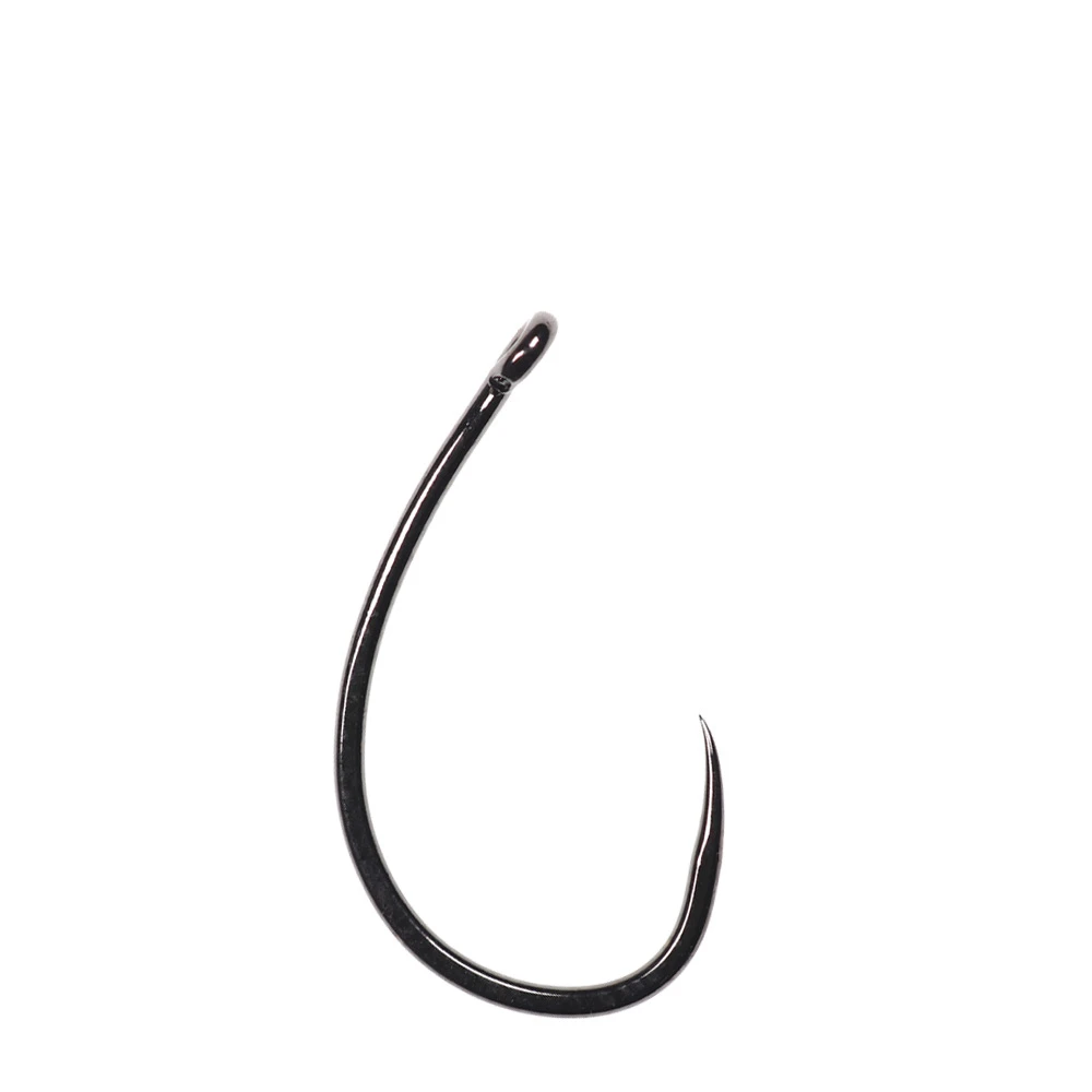 

High quality curved shank barbless fly fishing hook 8#-18# high carbon steel, Black