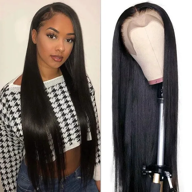 

Wholesale high quality women black wig front lace wig human hair long wig