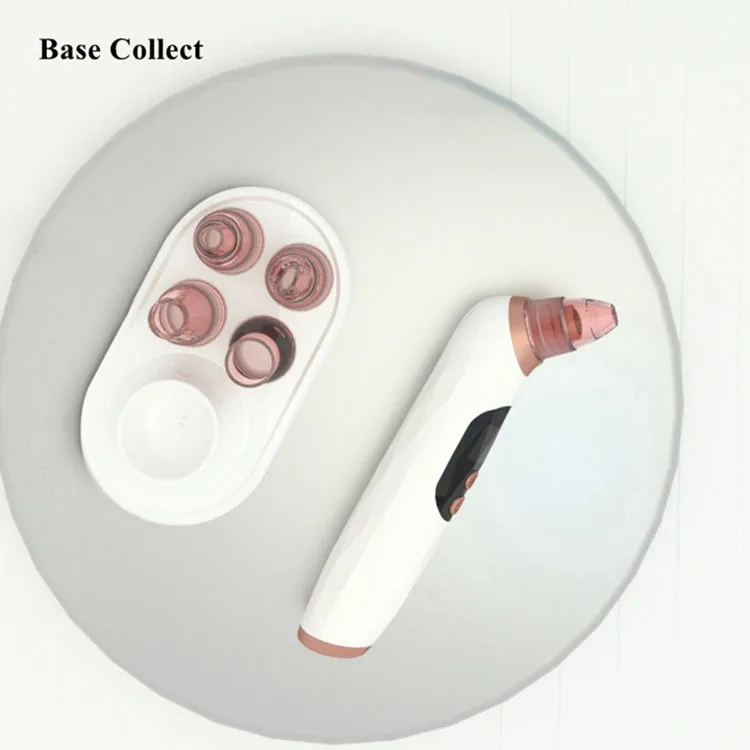 

rechargeable electric blackhead acne remover machine face cleaner with heater, White/green