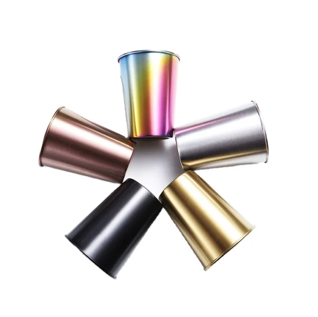 

Amazon Stainless Steel Metal Multicoloured Shiny Edition Beer Cups Bar Pint Cup, Customized