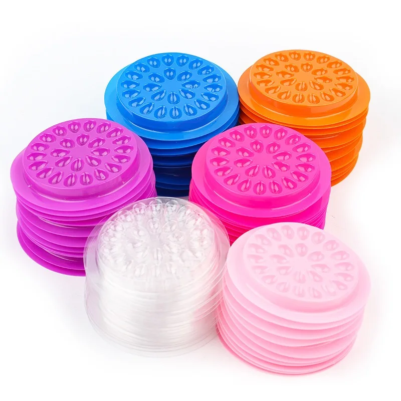 

Pallet Eyelash Extension Glue Pads Stand on Eyelash Plastic Glue Holder Glue pallets with holes