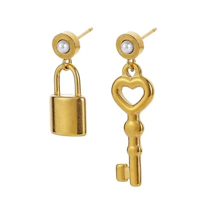 

MYSO New Ins Gold Earring Exquisite Earrings For Women Fashion Love key Earring
