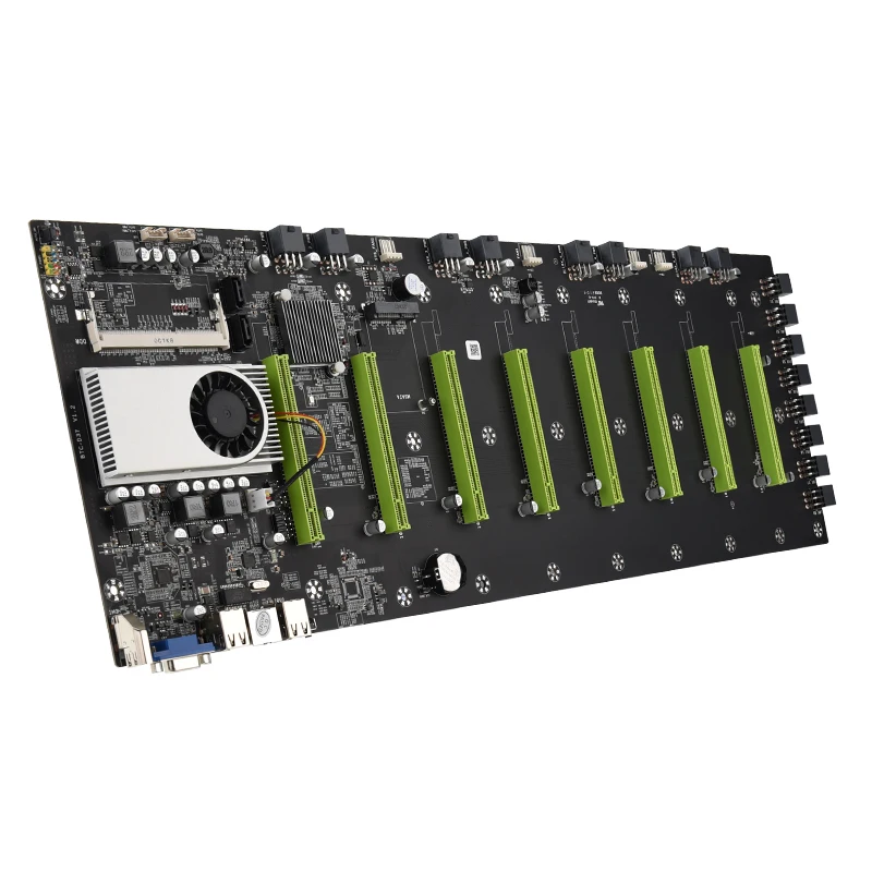 

factories hot sale 8 GPU Riserless BTC ETH mining motherboard for mining device motherboard mining powered by Celeron 847 DDR3*8