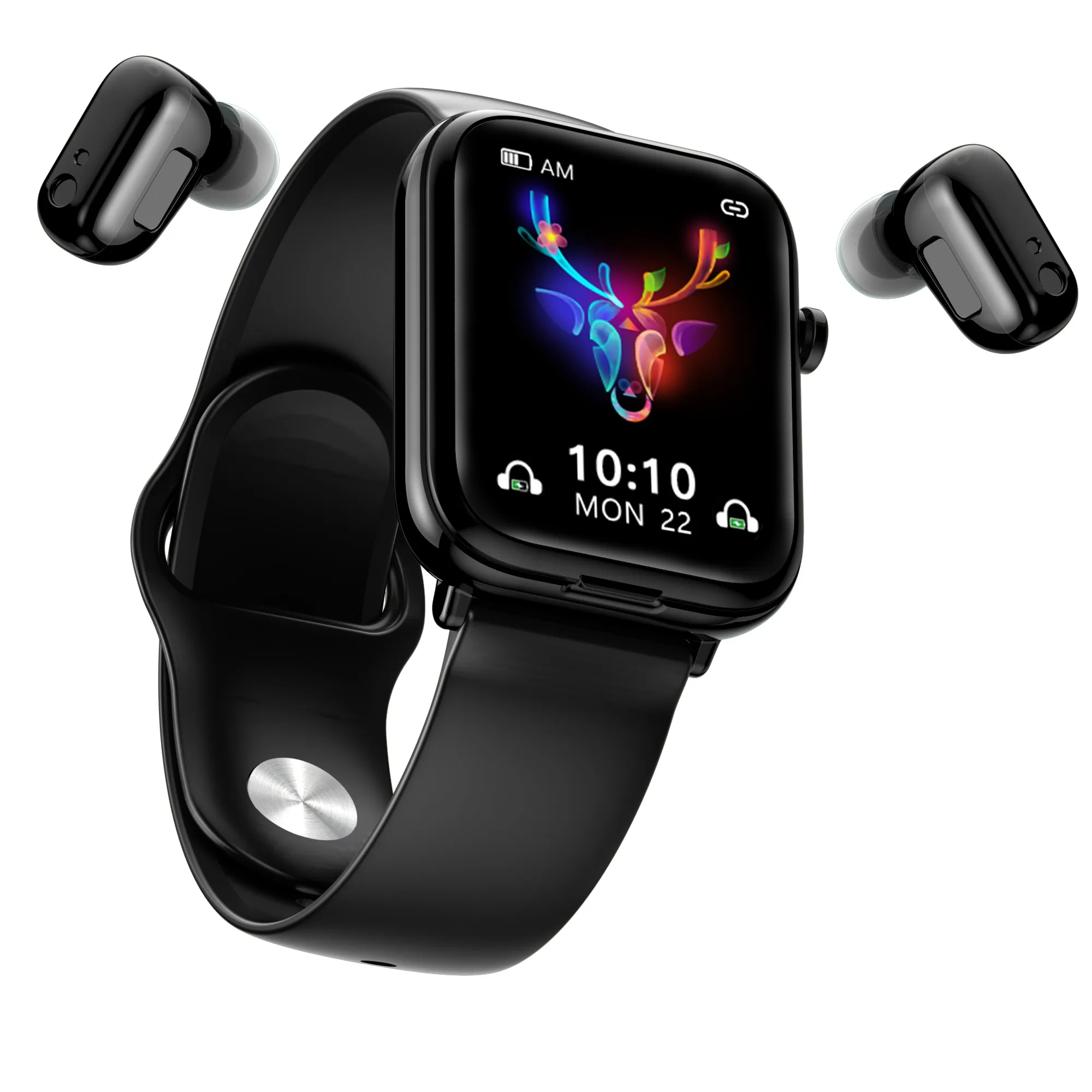 

Reloj montre connect universel ip67 smartwatch 2 in en 1 earphone waterproof men smart watch with calls and tws earbuds, 4 colors