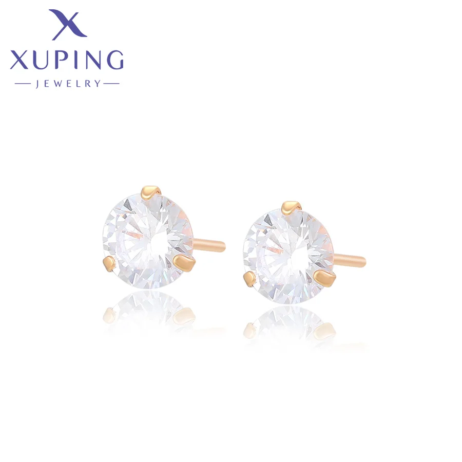 

M&L-14E2351603 XuPing jewelry exquisite diamond-studded cute Elegant Simple 18K gold color design sense earrings for ladies