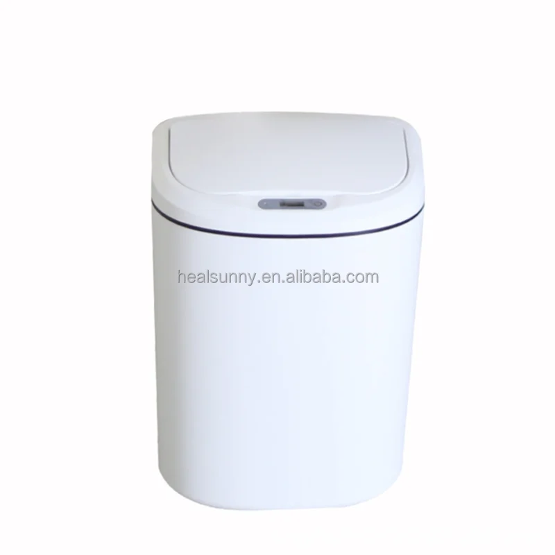 

12L Intelligent Trash Can Automatic Sensor Dustbin Smart Sensor Electric Waste Bins Plastic Home Eco-Friendly Dustbin, White, black