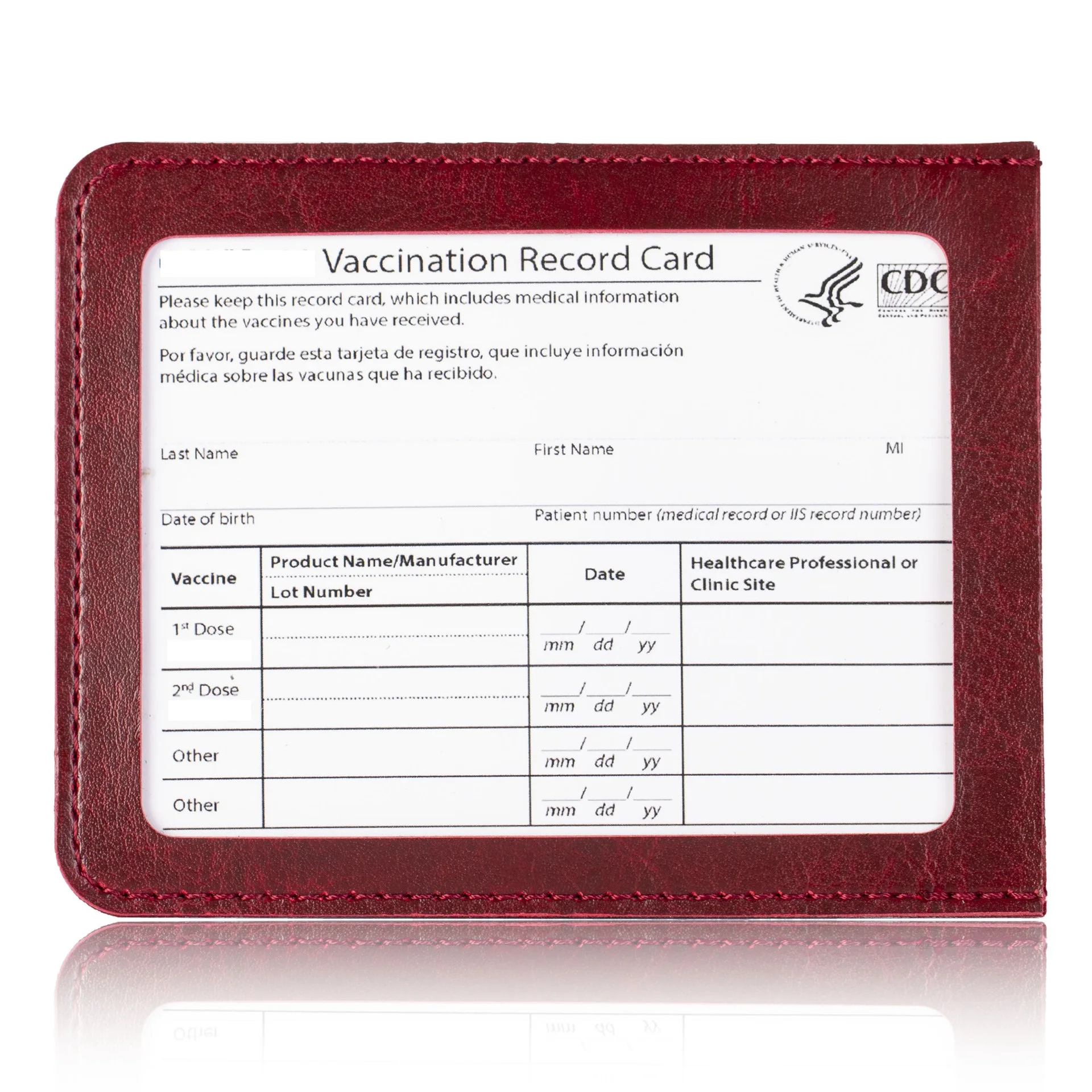 

Promotion Gifts Custom Waterproof Pu Leather Cards Cover 4 x 3 Inches Record Vaccine Cards Protecor Holder For Vaccination Card