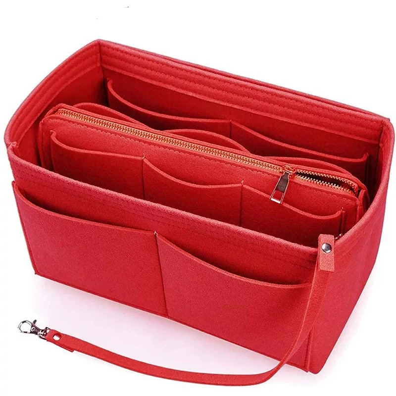 

Practical Liner Small Bags for Cosmetic Felt Makeup Bag With Key Chain Travel Toiletries Vanity Storage Bags Mackup Cosmetic Box