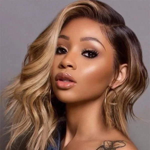 

2021 Shoulder-length Short Hair Black Straight Hair Women Wigs Simulation Human Hair Lace Front Wig