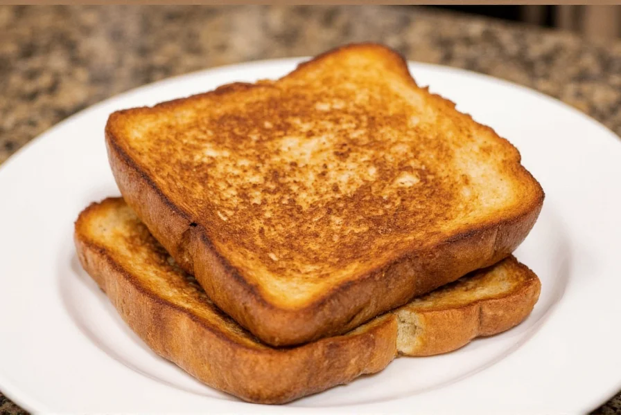 Perfectly golden brown cinnamon toast with visible cinnamon sugar crystals on artisan bread