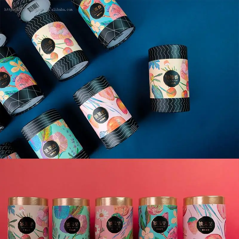 
Custom Recycled Empty Cardboard Cylinder Mailing Packaging Biodegradable Black Kraft Paper Tube 