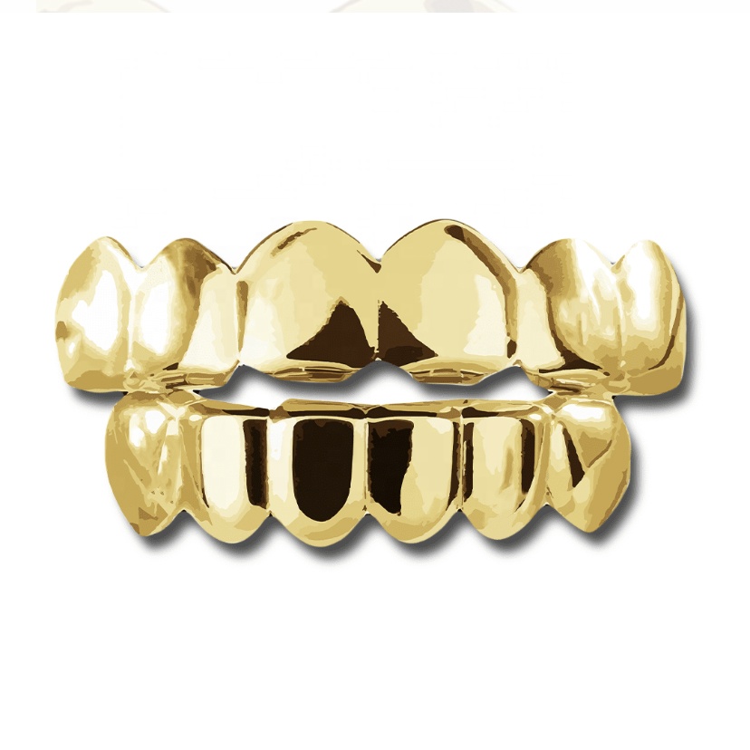 
Top & Bottom Tooth Grillz Dental Halloween Cosplay Vampire Teeth Hiphop Gold Teeth Grills 