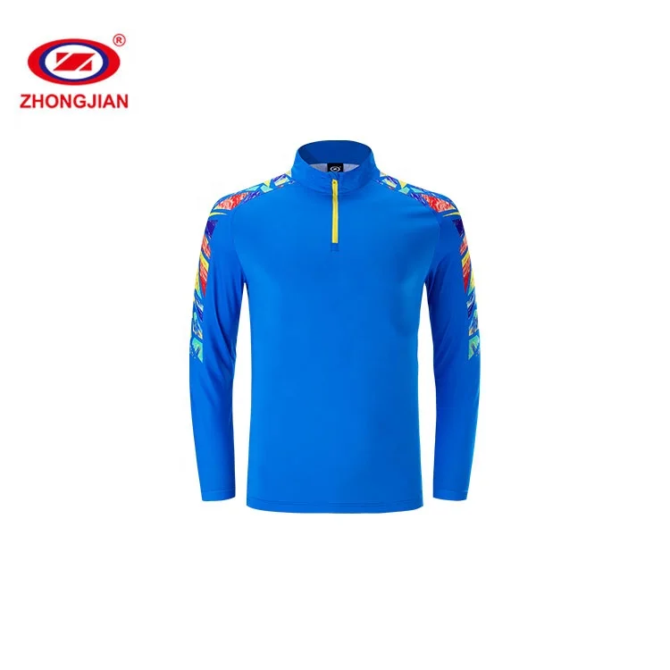 

OEM Long Sleeve Mens Polyester Tshirt Quarter Zip Sport Shirts For Sublimation