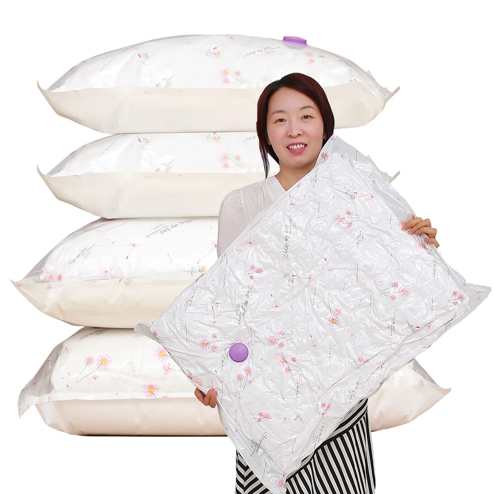 

Reusable PA PE Clothes Quilt Space Saving Storage Bag Vacuum Compression Packing Bags For Travelling, Customized color