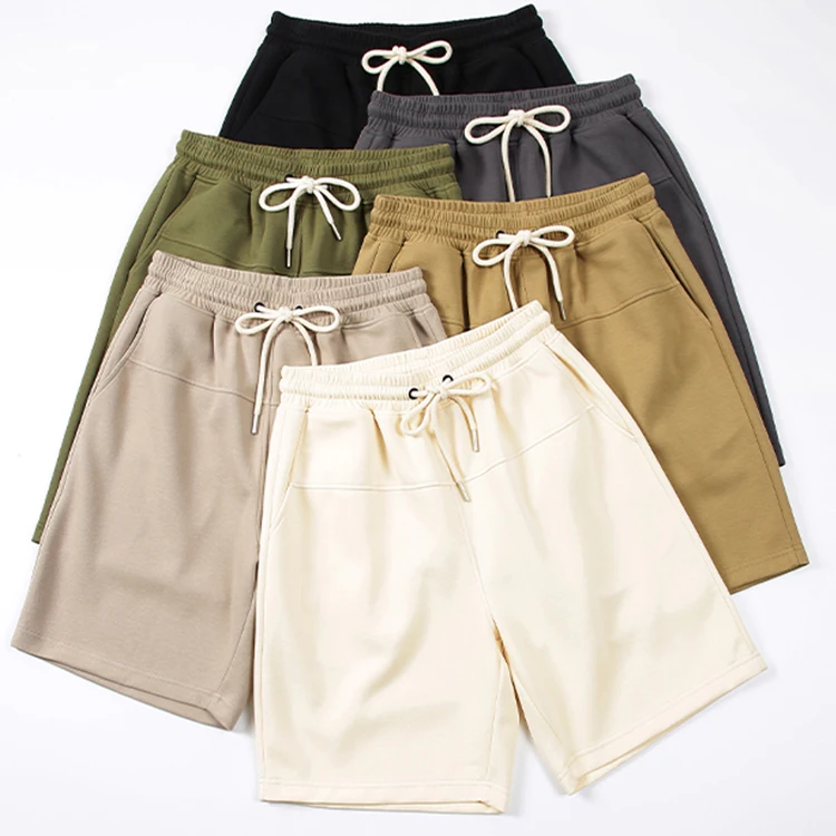

Custom Logo Unisex High Street Essentials Men Sport Shorts Terry Cargo Hip-Hop Short Heavy Cotton 260gsm GYM Casual Men's Shorts