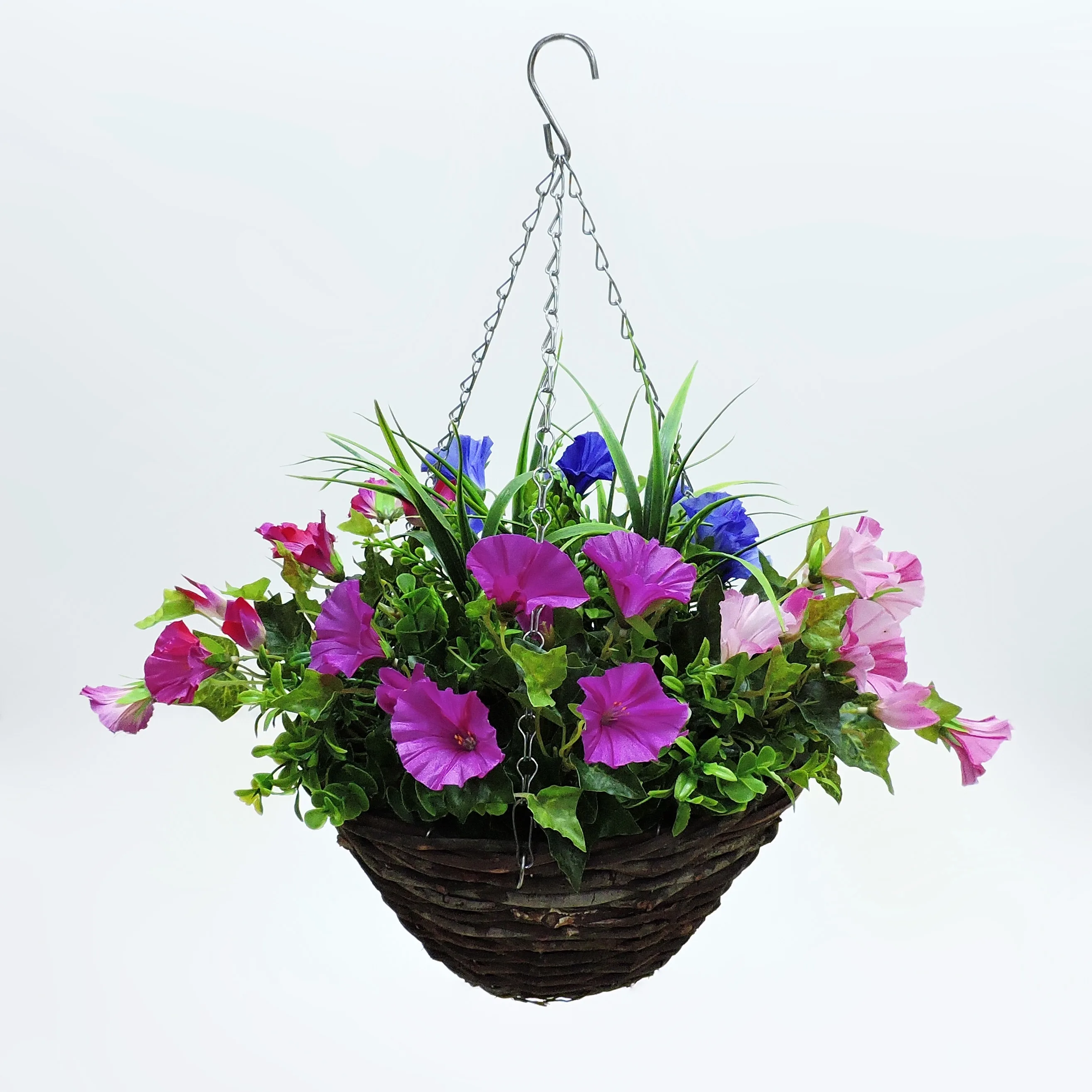 Flower in rattan haning basket HB240028-30 US$7.5 MOQ 100PCS