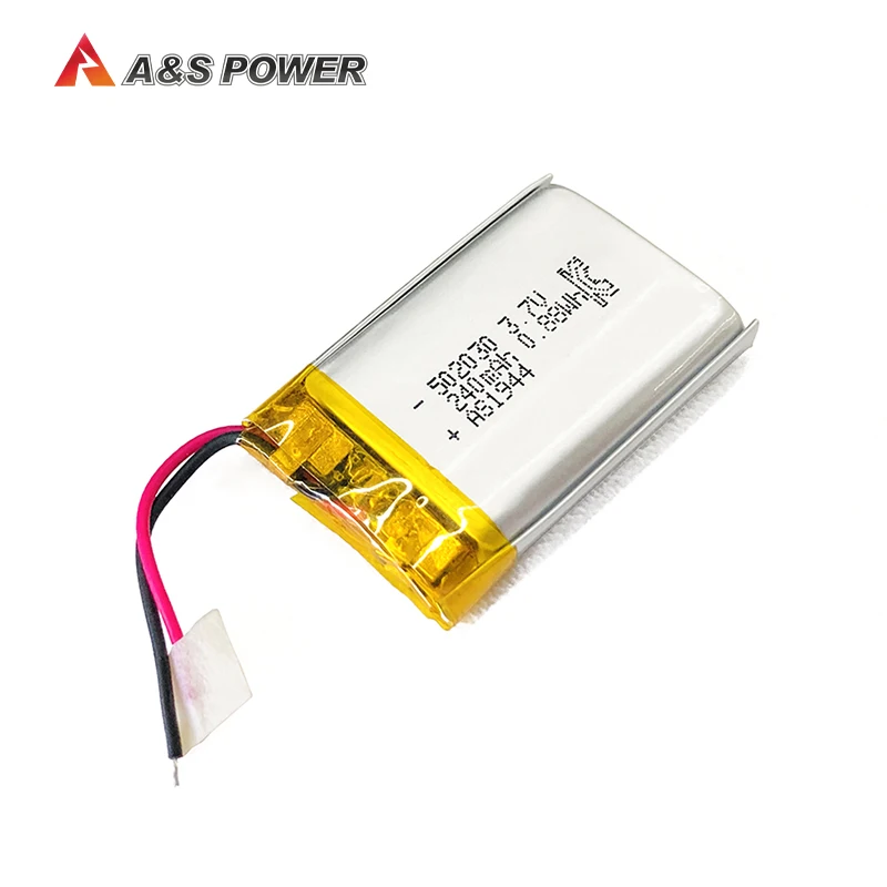 
UL CB KC Rechargeable li-ion lipo 502030 3.7V 250mAh Lithium Polymer Battery For IOT device/bluetooth earphone 