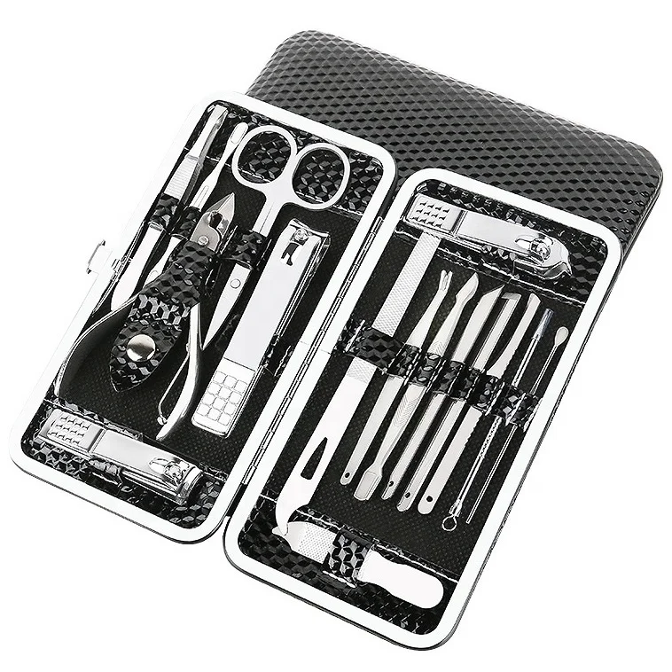 

Black 16 piece Manicure Set Stainless Steel Nail Clipper Set Manicure Pedicure Cuticle Grooming Beauty Manicure Nail Tool Kit, According to options