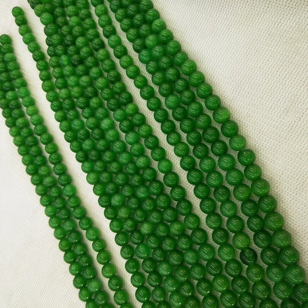 

Hand-beaded cat's eye grass green round beads and other multi-color loose beads DIY products accessories simple semi-finished pr