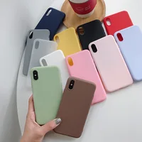 

Creative New Black Matte Phone Case For Solid Color Candy Color Matte TPU Apple Phone Case