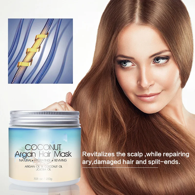 Natural Organic Hydrating Collagen Keratin Repairing Coconut Argan Oil