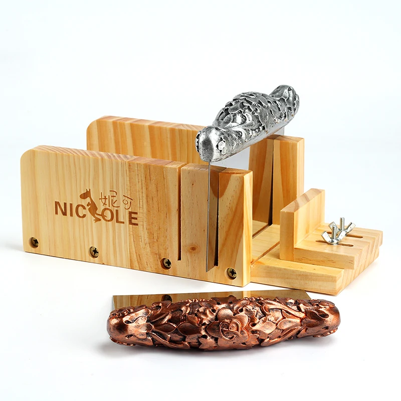 Nicole Soap Cutting Tools Set 2 Adjustable Wood Loaf Cutter Box & Metal  Cutting Blade Soap Making Supplies