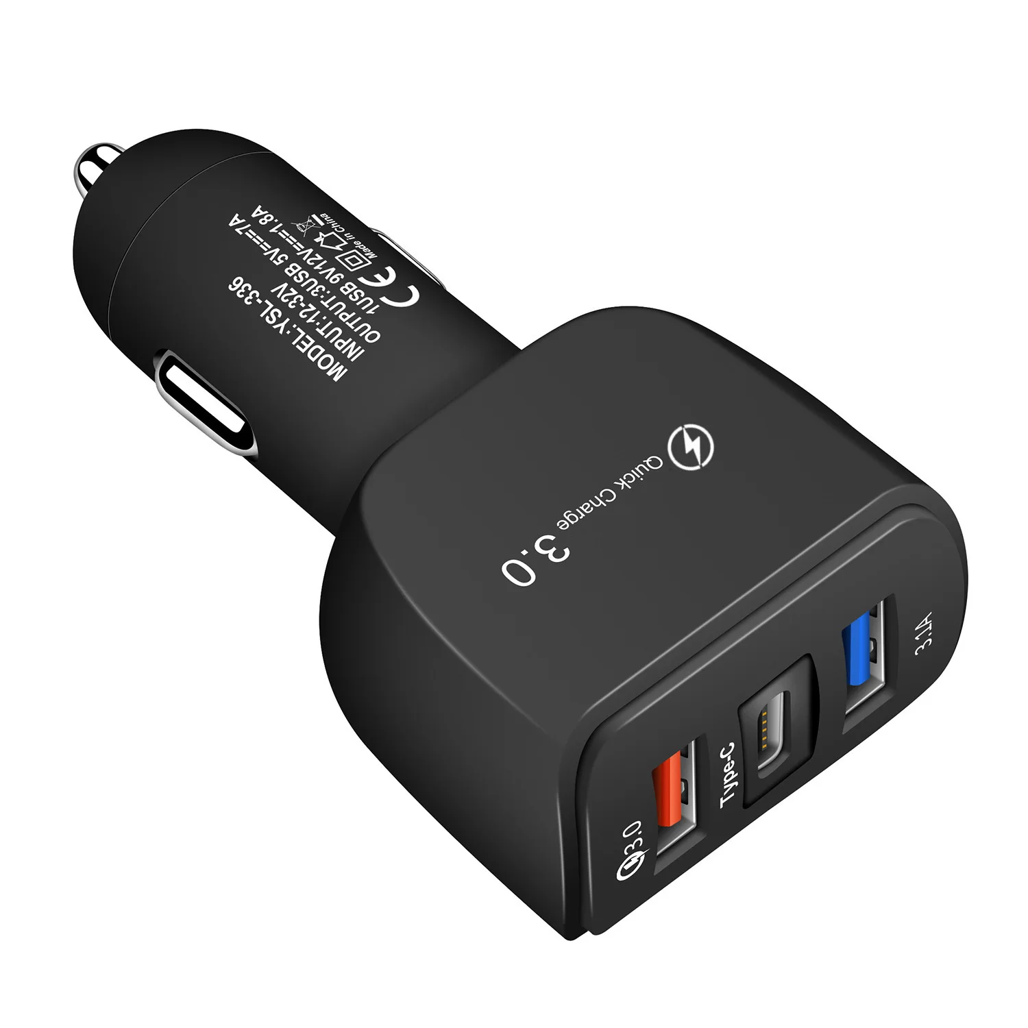 

QC3.0 Dual USB with Type-C Car Charger 2 USB Car Phone Charger