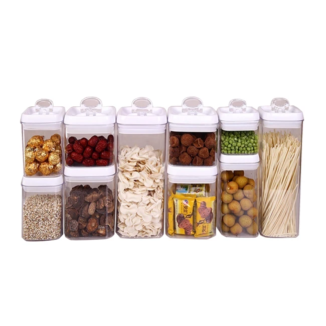 

10PC SetKeep food dry and safe Plastic Kitchen and Pantry Organization Containers Mini Pet Food Storage Box Set, Transparent
