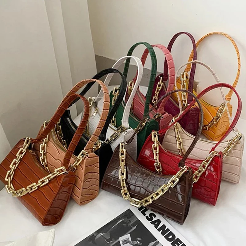 

Underarm Bag 2021 New Fashion Crocodile Pattern Ladies Shoulder Messenger Bag, 13colors for you choose