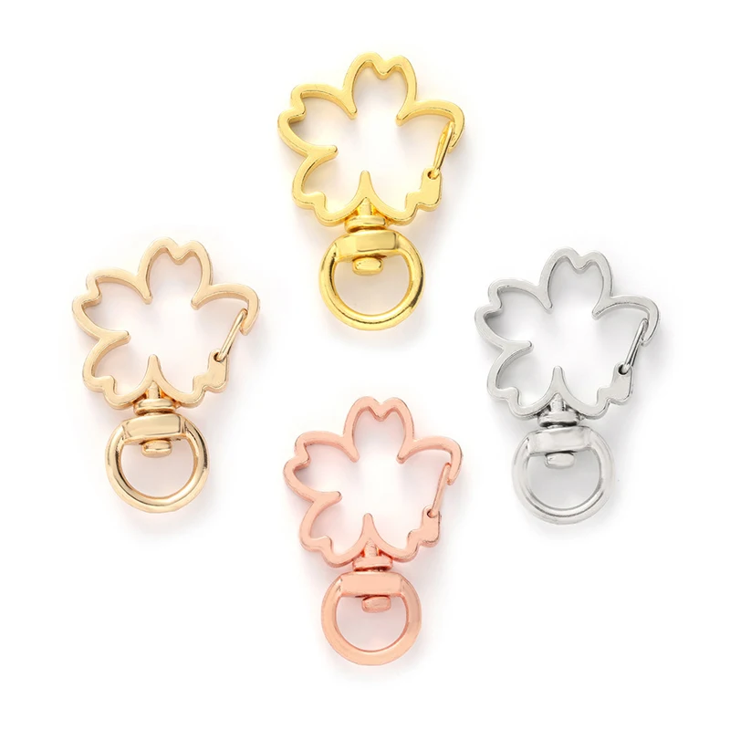 

Metal buckle Kawaii Cherry Blossoms Flower DIY Accessories Lobster Clasp Findings Key Chain Key Ring keychain, Silver/gold/rose gold /kc gold