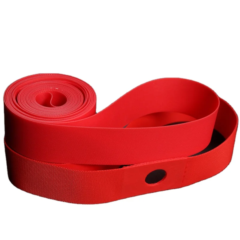 

LS Anti-puncture Bicycle Tire Inner Lining TPU Rim Tape Mountain Bike Bicycle Tire Anti-puncture Belt 26 27.5 29 Inch 700C Tire, Red/black