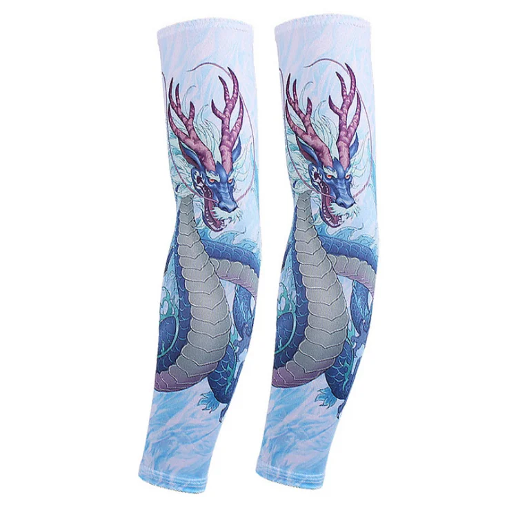 

Cheap high quality decorative sun protection printed arm shaping compression sleeve can custom your own logo, Customized color