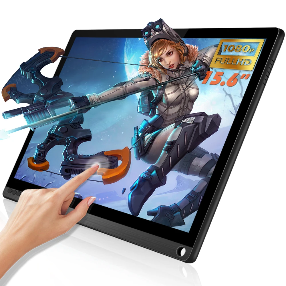 

Sibolan monitor gamer computer hardware 1080P usb Ips touch screen  type-c for laptop support keyboard and mouse